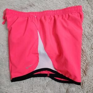 Nike Dri-Fit Tempo Women's Shorts Size XL, Neon Pink Black Trim, Drawstring